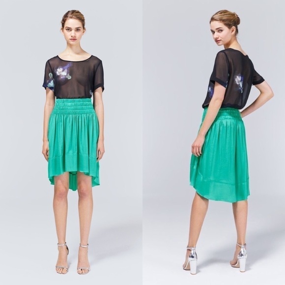 Aritzia Wilfred La Tour Skirt Draped High Lo High rise Waisted Birch Size XS - Picture 4 of 16